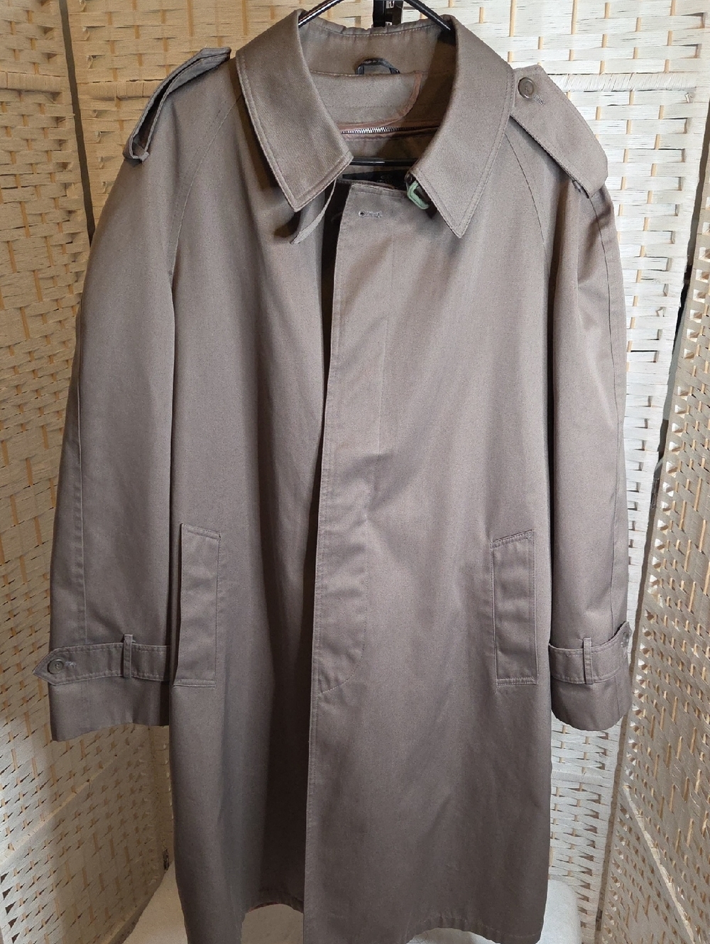 Oleg Cassini Signature Collection Taupe Men's Trench Coat
